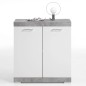 FMD Kommode mit 2 Türen 80×34,9×89,9 cm Weiß und Betongrau FMD Kommode mit 2 Türen 80×34,9×89,9 cm Weiß und Betongrau