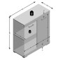 FMD Kommode mit 2 Türen 80×34,9×89,9 cm Weiß und Betongrau FMD Kommode mit 2 Türen 80×34,9×89,9 cm Weiß und Betongrau