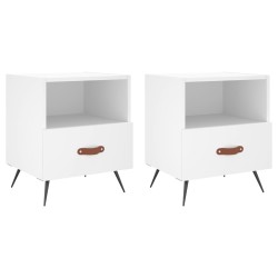 vidaXL Nachttische 2 Stk. Weiß 40x35x47,5 cm Holzwerkstoff