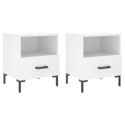 vidaXL Nachttische 2 Stk. Weiß 40x35x47,5 cm Holzwerkstoff
