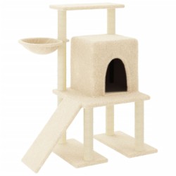 vidaXL Kratzbaum mit Sisal-Kratzsäulen Creme 96,5 cm