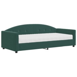 vidaXL Tagesbett mit Matratze Dunkelgrün 90x200 cm Samt