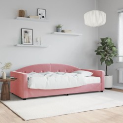vidaXL Tagesbett mit Matratze Rosa 90x200 cm Samt