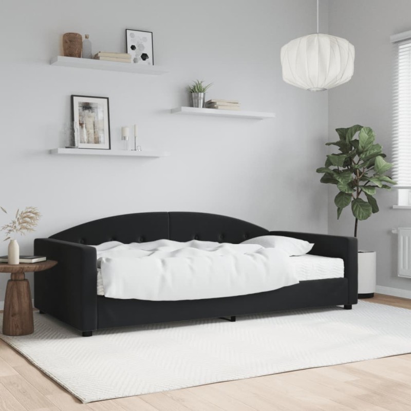 vidaXL Tagesbett mit Matratze Schwarz 100x200 cm Samt vidaXL Tagesbett mit Matratze Schwarz 100x200 cm Samt