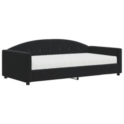 vidaXL Tagesbett mit Matratze Schwarz 100x200 cm Samt