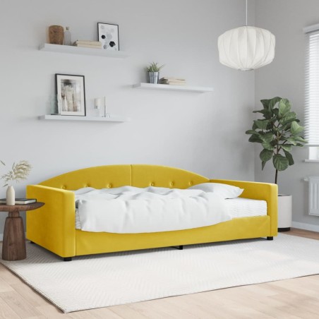 vidaXL Tagesbett mit Matratze Gelb 100x200 cm Samt