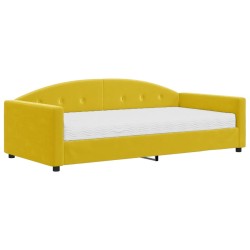vidaXL Tagesbett mit Matratze Gelb 100x200 cm Samt