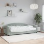 vidaXL Tagesbett mit Matratze Hellgrau 90x190 cm Samt vidaXL Tagesbett mit Matratze Hellgrau 90x190 cm Samt