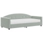vidaXL Tagesbett mit Matratze Hellgrau 90x190 cm Samt vidaXL Tagesbett mit Matratze Hellgrau 90x190 cm Samt