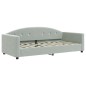 vidaXL Tagesbett mit Matratze Hellgrau 90x190 cm Samt vidaXL Tagesbett mit Matratze Hellgrau 90x190 cm Samt