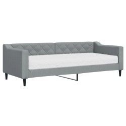 vidaXL Tagesbett mit Matratze Hellgrau 80x200 cm Stoff