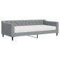 vidaXL Tagesbett mit Matratze Hellgrau 90x200 cm Stoff vidaXL Tagesbett mit Matratze Hellgrau 90x200 cm Stoff