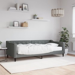 vidaXL Tagesbett mit Matratze Dunkelgrau 90x200 cm Stoff