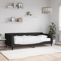vidaXL Tagesbett mit Matratze Schwarz 90x200 cm Stoff