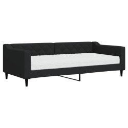 vidaXL Tagesbett mit Matratze Schwarz 90x200 cm Stoff