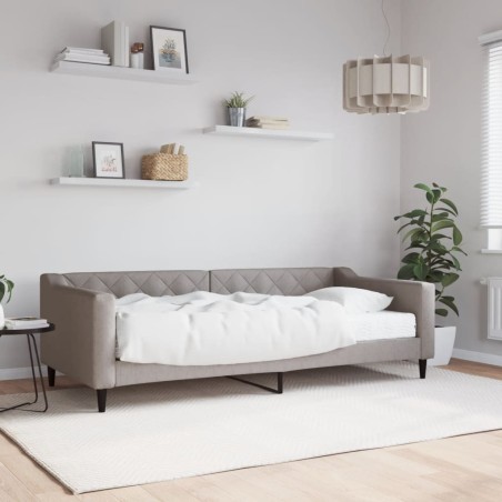 vidaXL Tagesbett mit Matratze Taupe 90x200 cm Stoff