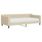 vidaXL Tagesbett mit Matratze Creme 90x200 cm Stoff vidaXL Tagesbett mit Matratze Creme 90x200 cm Stoff