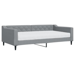 vidaXL Tagesbett mit Matratze Hellgrau 100x200 cm Stoff