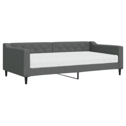 vidaXL Tagesbett mit Matratze Dunkelgrau 100x200 cm Stoff