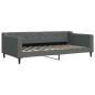 vidaXL Tagesbett mit Matratze Dunkelgrau 100x200 cm Stoff vidaXL Tagesbett mit Matratze Dunkelgrau 100x200 cm Stoff
