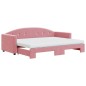 vidaXL Tagesbett Ausziehbar mit Matratzen Rosa 80x200 cm Samt vidaXL Tagesbett Ausziehbar mit Matratzen Rosa 80x200 cm Samt