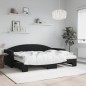 vidaXL Tagesbett Ausziehbar mit Matratzen Schwarz 80x200 cm Samt vidaXL Tagesbett Ausziehbar mit Matratzen Schwarz 80x200 cm Samt