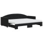 vidaXL Tagesbett Ausziehbar mit Matratzen Schwarz 80x200 cm Samt vidaXL Tagesbett Ausziehbar mit Matratzen Schwarz 80x200 cm Samt