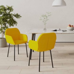 vidaXL Esszimmerstühle 2 Stk. Gelb Samt