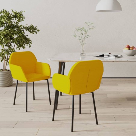vidaXL Esszimmerstühle 2 Stk. Gelb Samt