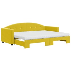 vidaXL Tagesbett Ausziehbar mit Matratzen Gelb 80x200 cm Samt