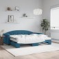 vidaXL Tagesbett Ausziehbar mit Matratzen Blau 90x200 cm Samt vidaXL Tagesbett Ausziehbar mit Matratzen Blau 90x200 cm Samt
