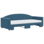 vidaXL Tagesbett Ausziehbar mit Matratzen Blau 90x200 cm Samt vidaXL Tagesbett Ausziehbar mit Matratzen Blau 90x200 cm Samt