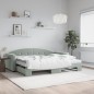 vidaXL Tagesbett Ausziehbar mit Matratzen Hellgrau 90x200 cm Samt vidaXL Tagesbett Ausziehbar mit Matratzen Hellgrau 90x200 cm Samt