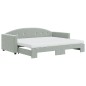 vidaXL Tagesbett Ausziehbar mit Matratzen Hellgrau 90x200 cm Samt vidaXL Tagesbett Ausziehbar mit Matratzen Hellgrau 90x200 cm Samt