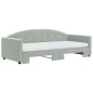 vidaXL Tagesbett Ausziehbar mit Matratzen Hellgrau 90x200 cm Samt vidaXL Tagesbett Ausziehbar mit Matratzen Hellgrau 90x200 cm Samt