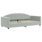 vidaXL Tagesbett Ausziehbar mit Matratzen Hellgrau 90x200 cm Samt vidaXL Tagesbett Ausziehbar mit Matratzen Hellgrau 90x200 cm Samt