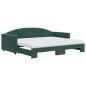 vidaXL Tagesbett Ausziehbar mit Matratzen Dunkelgrün 90x200 cm Samt vidaXL Tagesbett Ausziehbar mit Matratzen Dunkelgrün 90x200 cm Samt