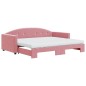 vidaXL Tagesbett Ausziehbar mit Matratzen Rosa 90x200 cm Samt vidaXL Tagesbett Ausziehbar mit Matratzen Rosa 90x200 cm Samt