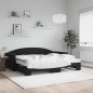 vidaXL Tagesbett Ausziehbar mit Matratzen Schwarz 90x200 cm Samt vidaXL Tagesbett Ausziehbar mit Matratzen Schwarz 90x200 cm Samt
