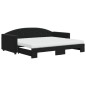 vidaXL Tagesbett Ausziehbar mit Matratzen Schwarz 90x200 cm Samt vidaXL Tagesbett Ausziehbar mit Matratzen Schwarz 90x200 cm Samt
