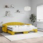 vidaXL Tagesbett Ausziehbar mit Matratzen Gelb 90x200 cm Samt vidaXL Tagesbett Ausziehbar mit Matratzen Gelb 90x200 cm Samt