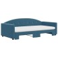 vidaXL Tagesbett Ausziehbar mit Matratzen Blau 100x200 cm Samt vidaXL Tagesbett Ausziehbar mit Matratzen Blau 100x200 cm Samt