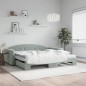 vidaXL Tagesbett Ausziehbar mit Matratzen Hellgrau 100x200 cm Samt vidaXL Tagesbett Ausziehbar mit Matratzen Hellgrau 100x200 cm Samt