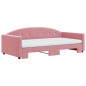 vidaXL Tagesbett Ausziehbar mit Matratzen Rosa 100x200 cm Samt vidaXL Tagesbett Ausziehbar mit Matratzen Rosa 100x200 cm Samt