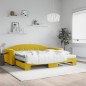 vidaXL Tagesbett Ausziehbar mit Matratzen Gelb 100x200 cm Samt vidaXL Tagesbett Ausziehbar mit Matratzen Gelb 100x200 cm Samt