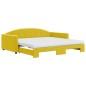 vidaXL Tagesbett Ausziehbar mit Matratzen Gelb 100x200 cm Samt vidaXL Tagesbett Ausziehbar mit Matratzen Gelb 100x200 cm Samt