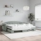 vidaXL Tagesbett Ausziehbar mit Matratzen Hellgrau 90x190 cm Samt vidaXL Tagesbett Ausziehbar mit Matratzen Hellgrau 90x190 cm Samt