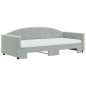 vidaXL Tagesbett Ausziehbar mit Matratzen Hellgrau 90x190 cm Samt vidaXL Tagesbett Ausziehbar mit Matratzen Hellgrau 90x190 cm Samt