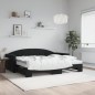 vidaXL Tagesbett Ausziehbar mit Matratzen Schwarz 90x190 cm Samt vidaXL Tagesbett Ausziehbar mit Matratzen Schwarz 90x190 cm Samt