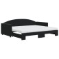 vidaXL Tagesbett Ausziehbar mit Matratzen Schwarz 90x190 cm Samt vidaXL Tagesbett Ausziehbar mit Matratzen Schwarz 90x190 cm Samt